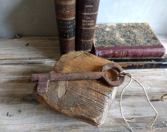 Antique Very Large Iron Key, French, Interior Key, Rustic Key Decor