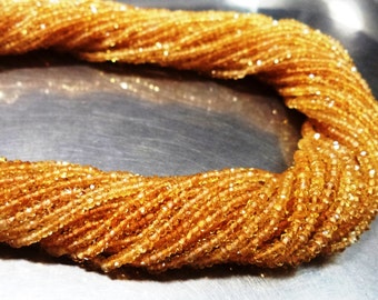 AAAA quality natural Citrine micro faceted rondelles beads 13.5"inches, size 2.5MM-3MM