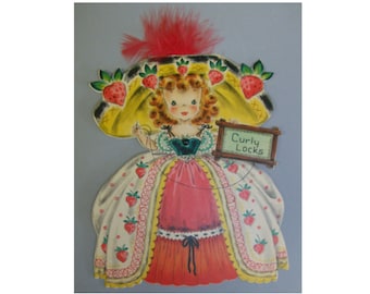 Curly Locks Doll Card Vintage Hallmark Land of Make Believe w/Envelope