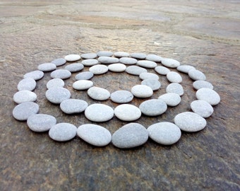 60 Small Flat Pebbles, Craft Pebbles, Beach Pebbles, Beach Stones, Smooth Pebbles, STONE BUTTONS, Small Round Pebbles, Tiny Pebbles 5 - 10mm