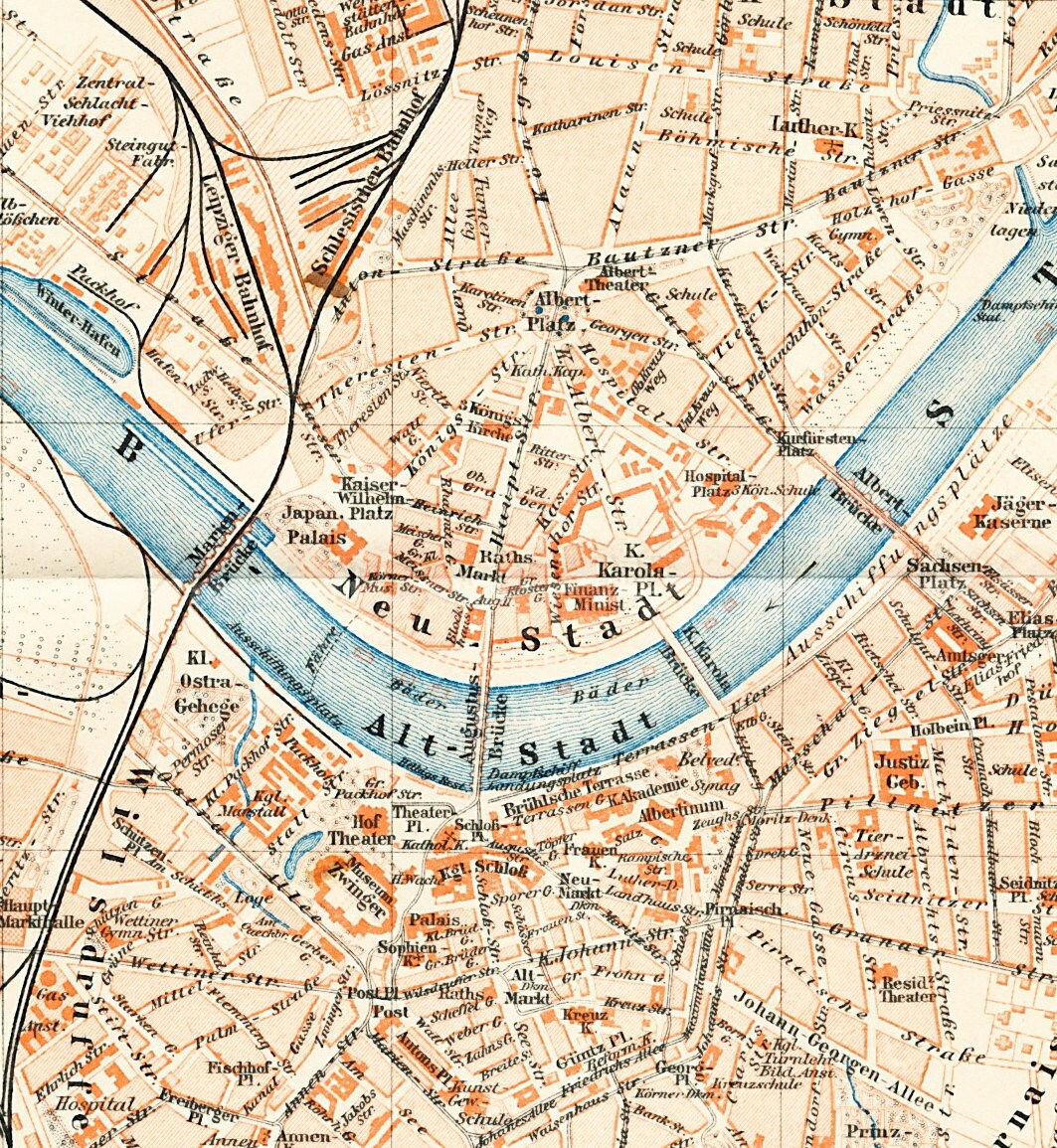 City map Dresden Germany