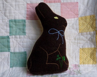 Dark Chocolate Wool Easter Bunny