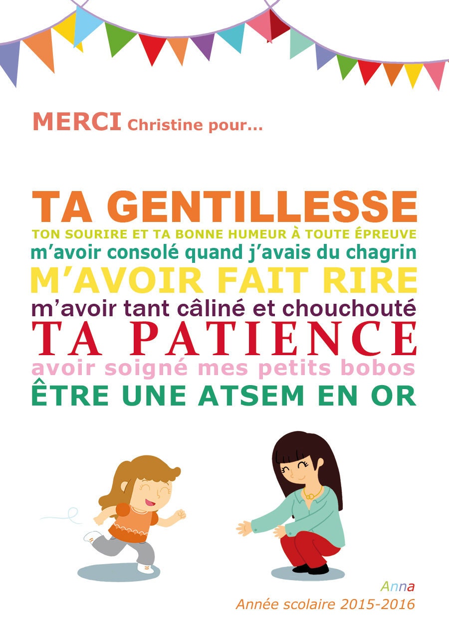 Petit Mot De Remerciement Pour L Atsem