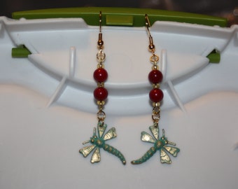 Painted Dragonfly Earrings