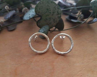 Sterling silver circle studs