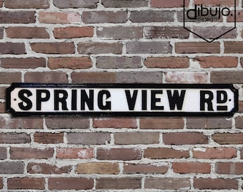 Spring View Road | Original cast iron street sign| refurbished