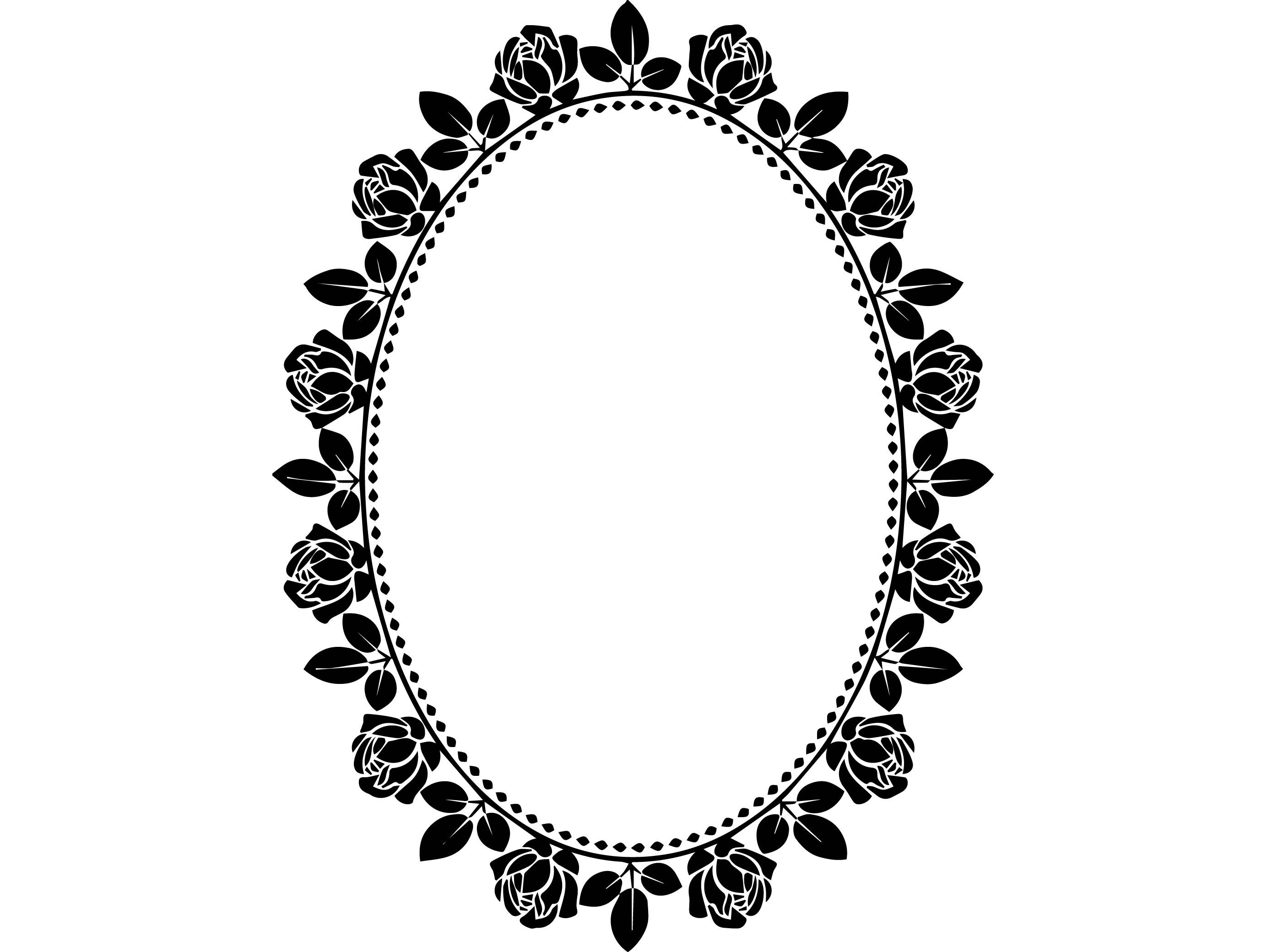 Design Circle Ribbon Decoration Logo Flowers Roses Design