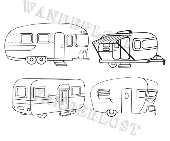 Download Vintage Campers Airstream Shasta Trailer Clip Art Vector