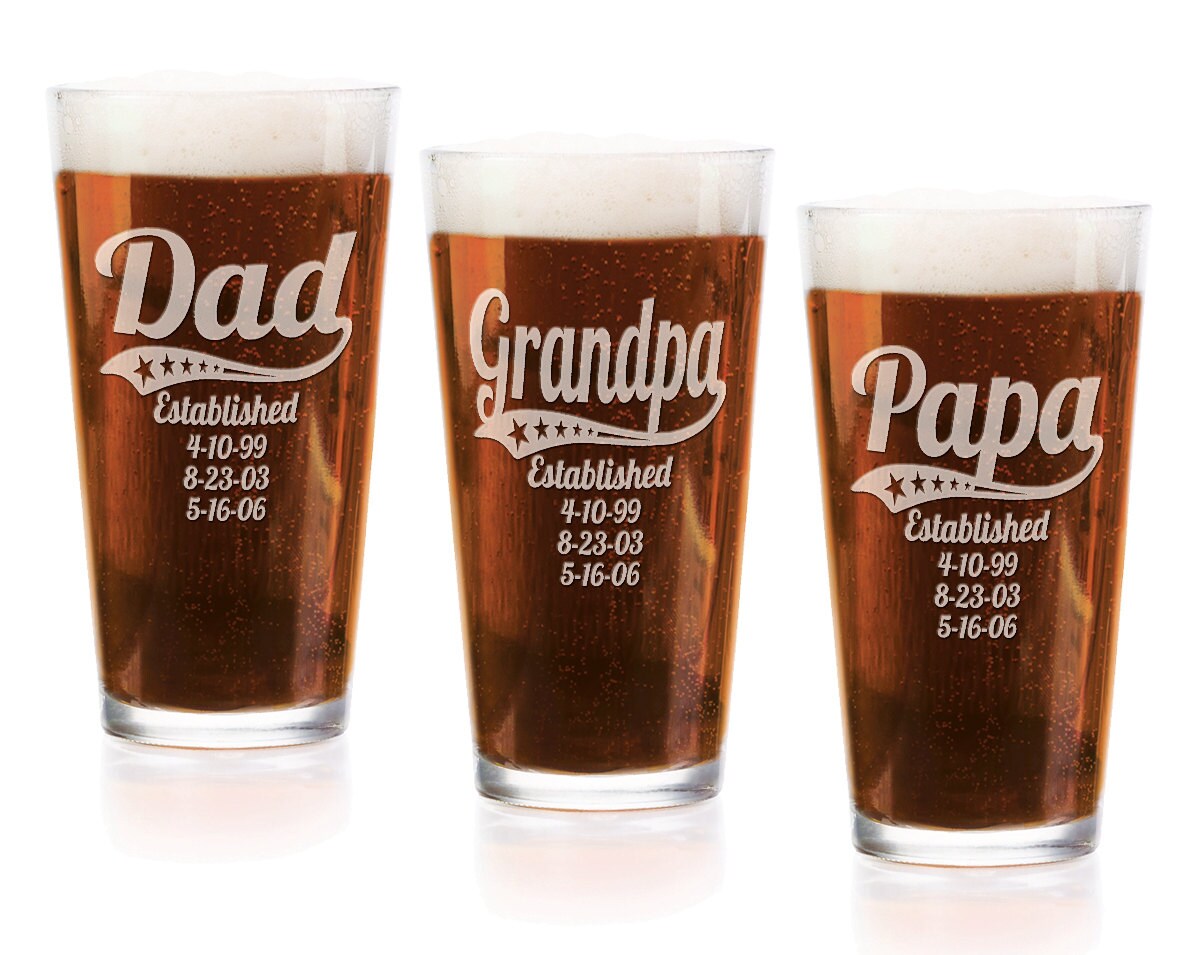 Download Personalized Dad Daddy Grandpa Fathers Day Pub Glass 16 Oz