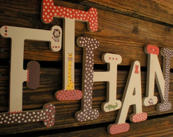 Nursery Letters - Baby Name Letters - Name Wall Letters - Whimsical Font