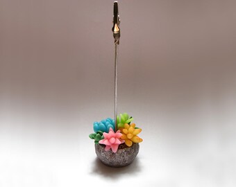 Succulents Clip Photo Holder Memo Holder Card Holder table number holder Clip Note Holder Recipe Holder