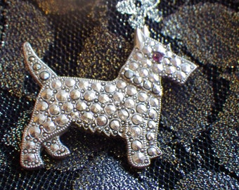 Marcasite Scottie pin