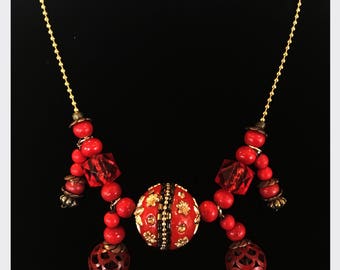 Red Lantern Necklace