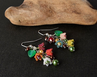 Bright Spring flower earrings