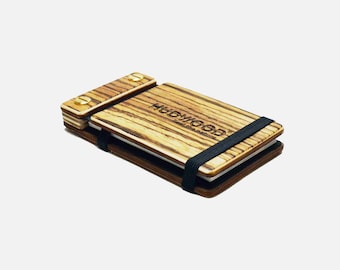 Wooden Business Card Holder Case - Customized - Zebrawood