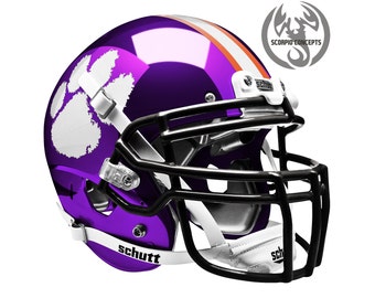Clemson Tigers "WP1" Chrome Purple Concept Mini Helmet