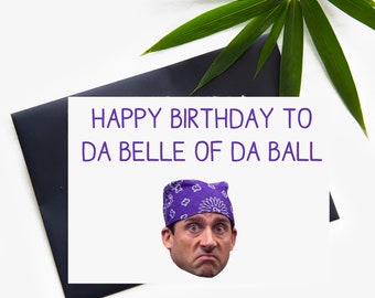 The Office Prison Mike Funny Birthday Card, The Office Michael Scott Prison Mike Printed Printable Happy Birthday Card