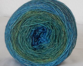 Visiting the Sea on Mad Panda 60/30/10 SW merino, bamboo and nylon sock yarn