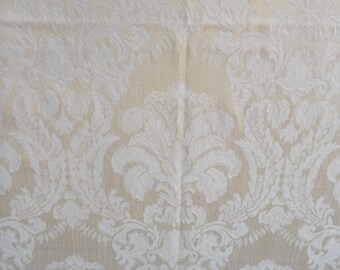 table cloth Vintage Formal golden Yellow Damask tone on tone tablecloth Fleur de Lis