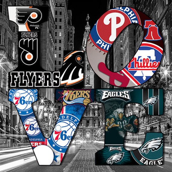 Philadelphia Sports Love Teams 5 12 x12 with the