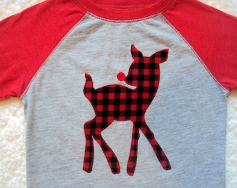 Boys Reindeer Shirt- Boys Christmas Shirt- Boys Rudolph the Reindeer Shirt- Toddler Christmas Shirt