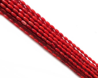 Coral Rice Bead, 8mm; 1 strand
