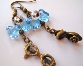 Earrings ' spirit ' bronze and blue