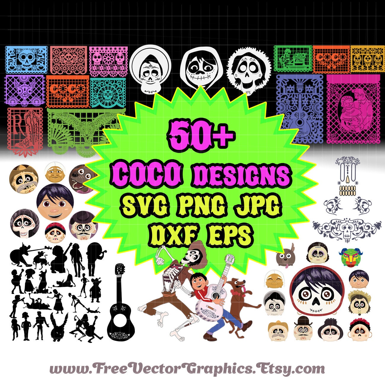 Download Printable Coco disney svg bundle files Coco cricut design