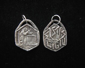 St. Eligius: Patron Jewelers / Metalworkers; Handmade Medal