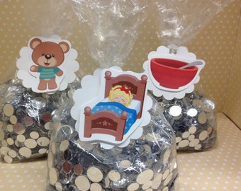 Goldilocks and the 3 Bears Party Candy or Favor Bags with Tags - Set of 10