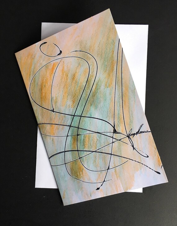 Singular Session Blank Abstract Linear Art Card