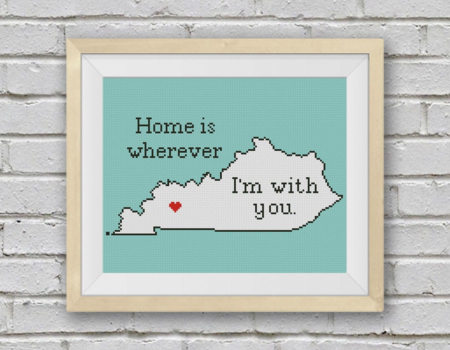 Cross Stitch Pattern Kentucky Silhouette Map BOGO FREE Home