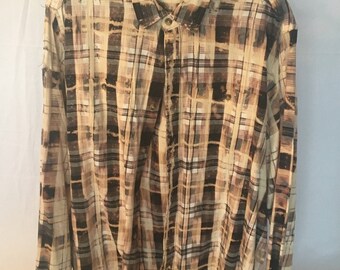 Vintage Bleached Plaid Flannel