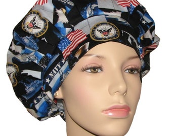 Bouffant Scrub Hats-ScrubHeads-Scrub Hats For Women-Scrub Caps-Surgical Hat-Military Scrub Hat-Navy Scrub Hat