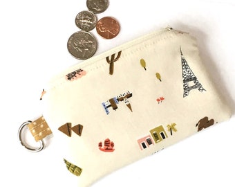 Coin Purse - Earbud Pouch - Zipper Wallet - Zipper Purse - Credit Card Holder