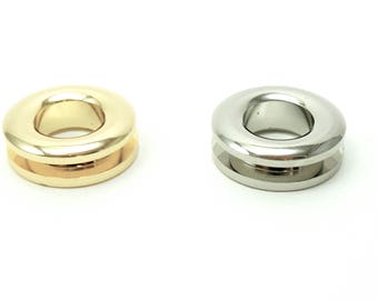 4 PCS of 22 mm (6/7") outer diameter (11 mm inner diameter) silver or gold metal purse/bag/tote screw-in grommets/eyelets