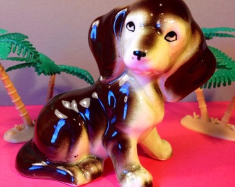 Dog Figurine - Ceramic Dog - Vintage Dog Ornament - 1960s Collectibles