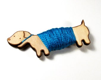 Flossy the Dachshund Embroidery Floss Bobbin