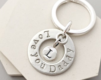 Love you Daddy - Fathers Day Keyring - new dad keyring - personalised keyring - new dad gift - new dad keychain - pewter keychain