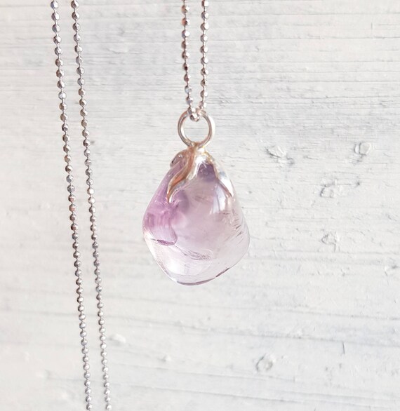 Raw Amethyst Necklace Rough Pendant February Like This Item