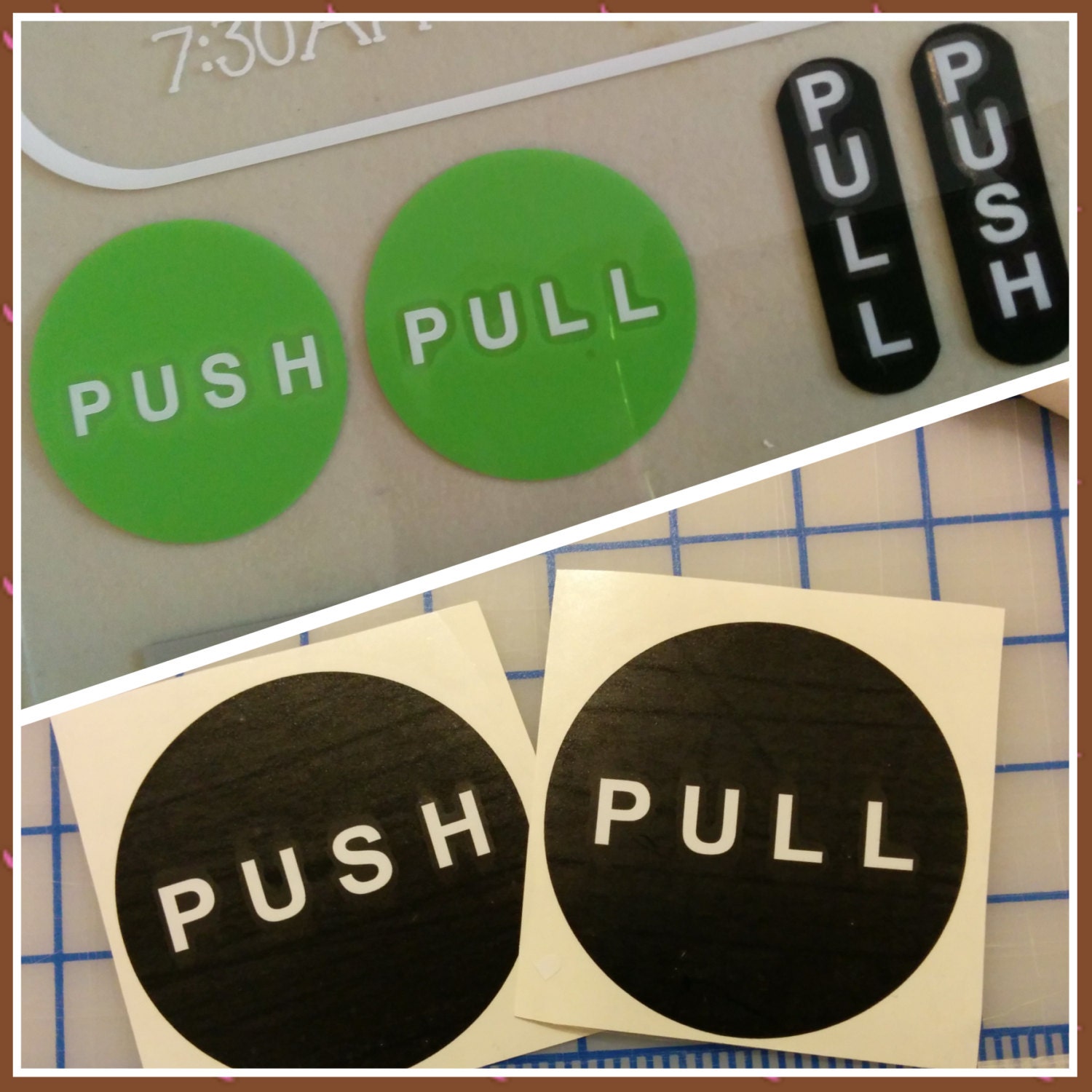 Push Pull Sign Decal Zoom