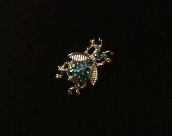 Vintage Insect Brooch- Rhinestone Insect Jewelry- Vintage Insect Jewellery- Rhinestone Bug Brooch- Rhinestone Fly- Vintage Figural Brooch