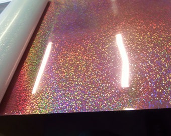 Blush Holographic Heat Press Vinyl 300 mm x 20 mm