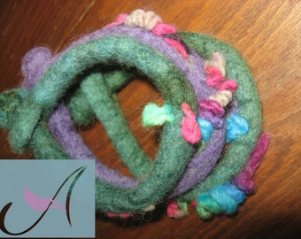 Set of three wet felted bangles/wool/felt/gift for her/spring branches/wonderful colors/ unique/ spring buds/ collectible