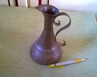 144) large pitcher in copper