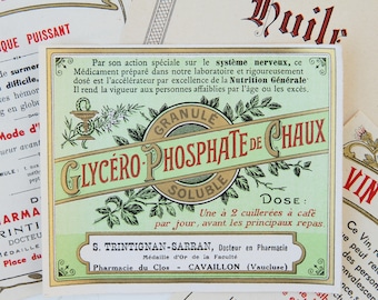 French vintage pharmacy labels
