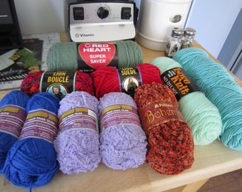 Destash Yarn Assorted Colors Full Skeins Lion Brand, Patons,Red Heart