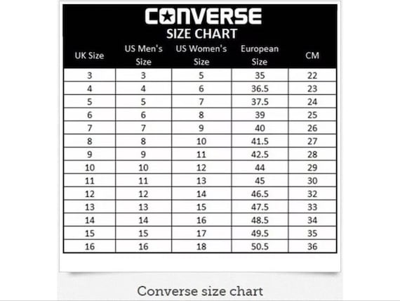 Nutteloos Onrecht Nominaal Buy Converse Sizing Guide | UP TO 52% OFF