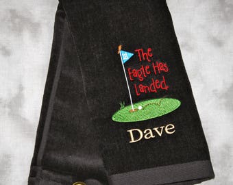 The Eagle Has Landed Golf Towel