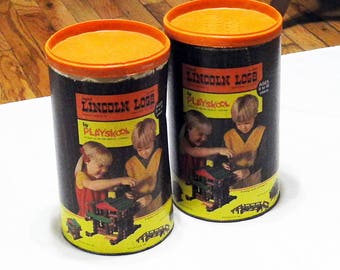 Vintage 1969 Lincoln Logs #891 - 2 Incomplete Sets!!! - Lots of Building Fun!
